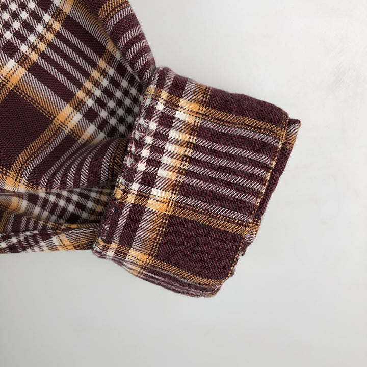 Eddie Bauer Lightflannel Check Shirt, Men's Size Medium cotton wine-red Vintage Second Hand