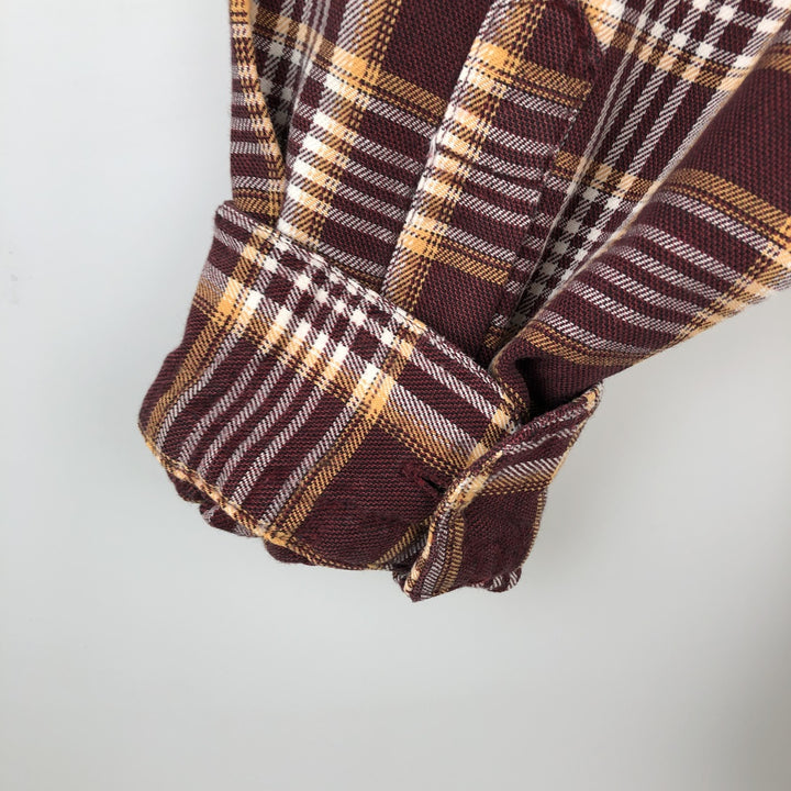 Eddie Bauer Lightflannel Check Shirt, Men's Size Medium cotton wine-red Vintage Second Hand