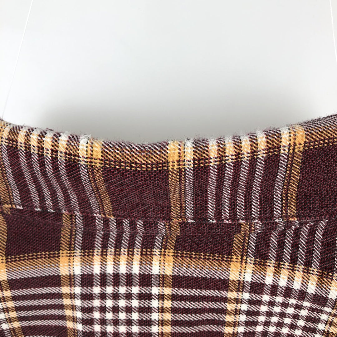 Eddie Bauer Lightflannel Check Shirt, Men's Size Medium cotton wine-red Vintage Second Hand