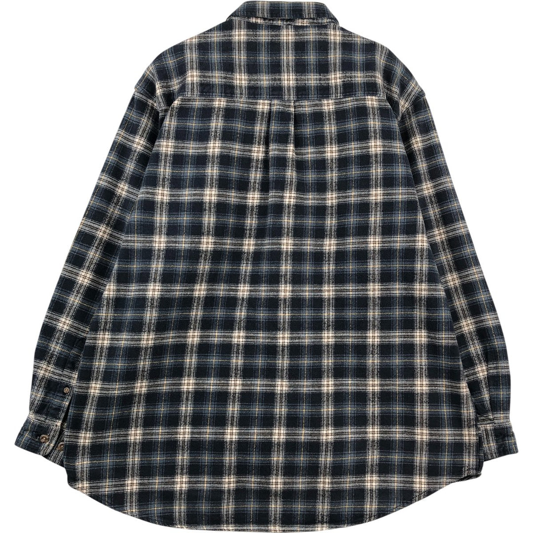 FIELD and STREAM Long Sleeve Heavy Flannel Check Shirt, Men's Size XL unclear blue type Vintage Second Hand