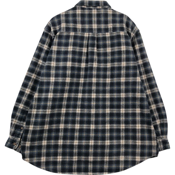 FIELD and STREAM Long Sleeve Heavy Flannel Check Shirt, Men's Size XL unclear blue type Vintage Second Hand