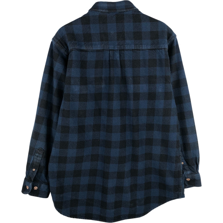 FIELD AND STREAM Buffalo Check Long Sleeve Flannel Check Shirt, Men's Size L cotton blue type Vintage Second Hand