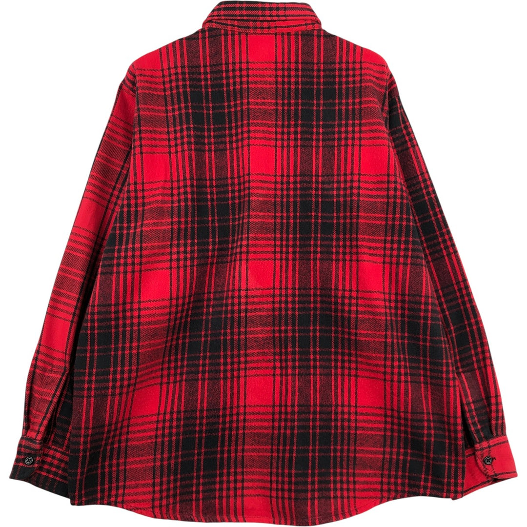 90'S Osh Kosh long-sleeved flannel check shirt, men's size L unclear red type Vintage Second Hand