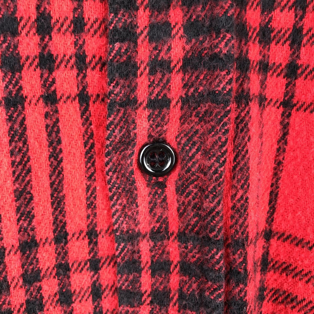 90'S Osh Kosh long-sleeved flannel check shirt, men's size L unclear red type Vintage Second Hand