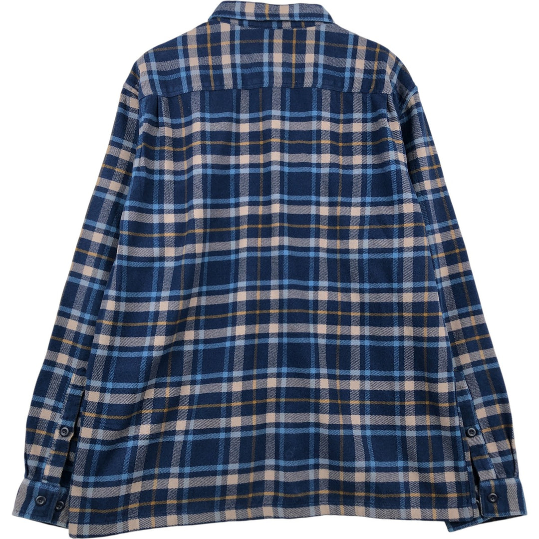 Patagonia STY53947FA20 Long Sleeve Flannel Check Shirt, Men's Size L Organic cotton blue type Vintage Second Hand