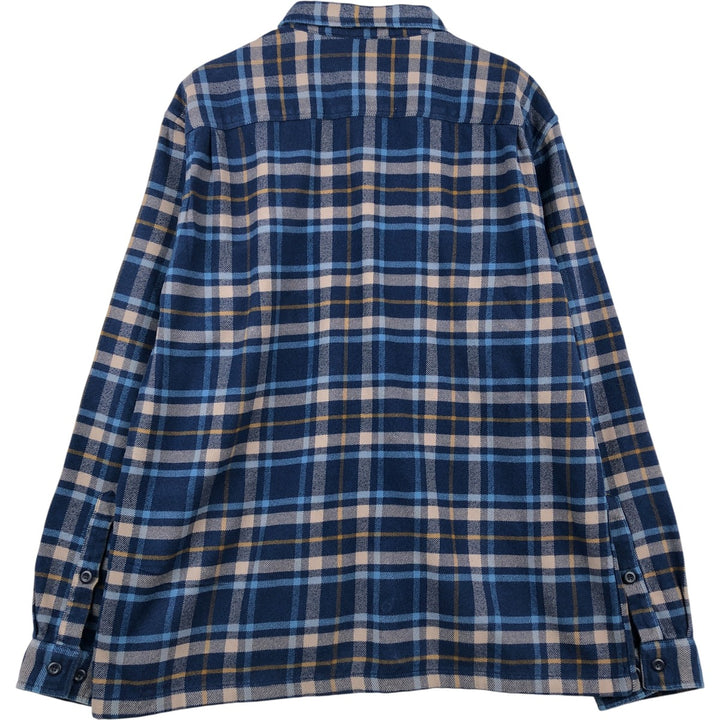 Patagonia STY53947FA20 Long Sleeve Flannel Check Shirt, Men's Size L Organic cotton blue type Vintage Second Hand