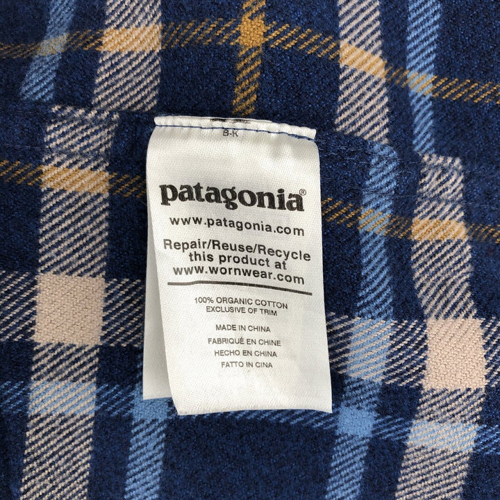 Patagonia STY53947FA20 Long Sleeve Flannel Check Shirt, Men's Size L Organic cotton blue type Vintage Second Hand