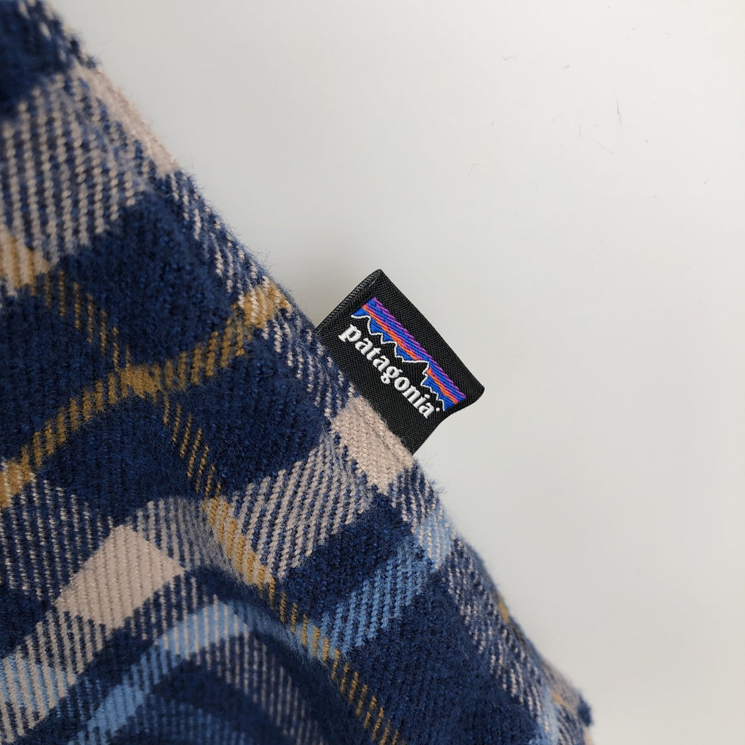 Patagonia STY53947FA20 Long Sleeve Flannel Check Shirt, Men's Size L Organic cotton blue type Vintage Second Hand