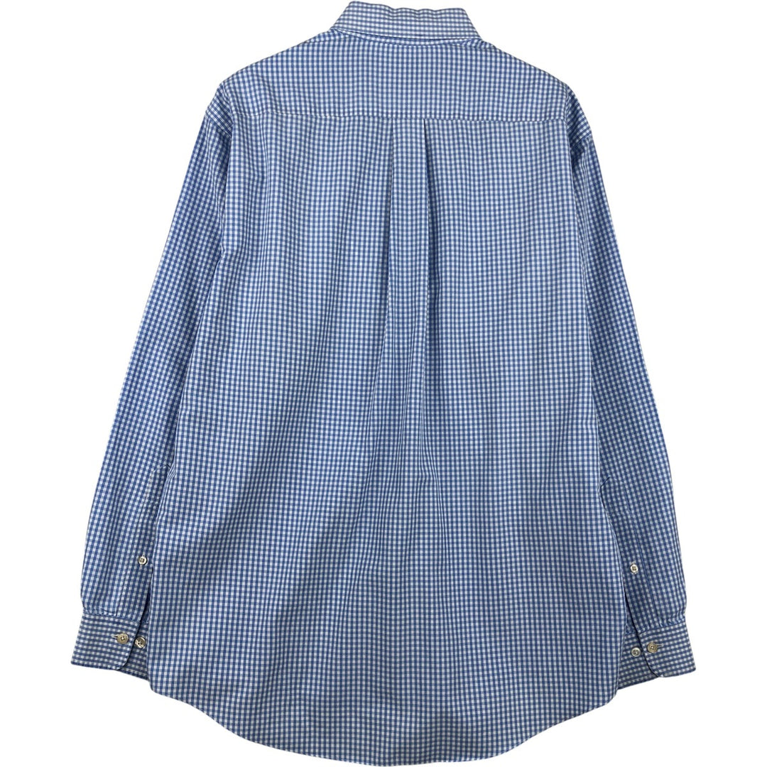 Brooks Brothers Est. 1818 Gingham Check Long Sleeve Button-Down Check Shirt, Men's Size Medium cotton white type Vintage Second Hand