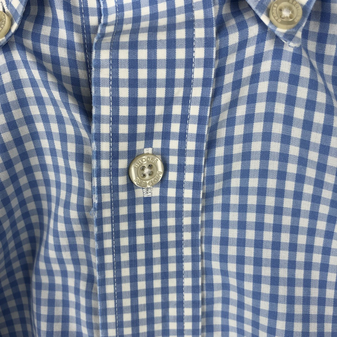 Brooks Brothers Est. 1818 Gingham Check Long Sleeve Button-Down Check Shirt, Men's Size Medium cotton white type Vintage Second Hand