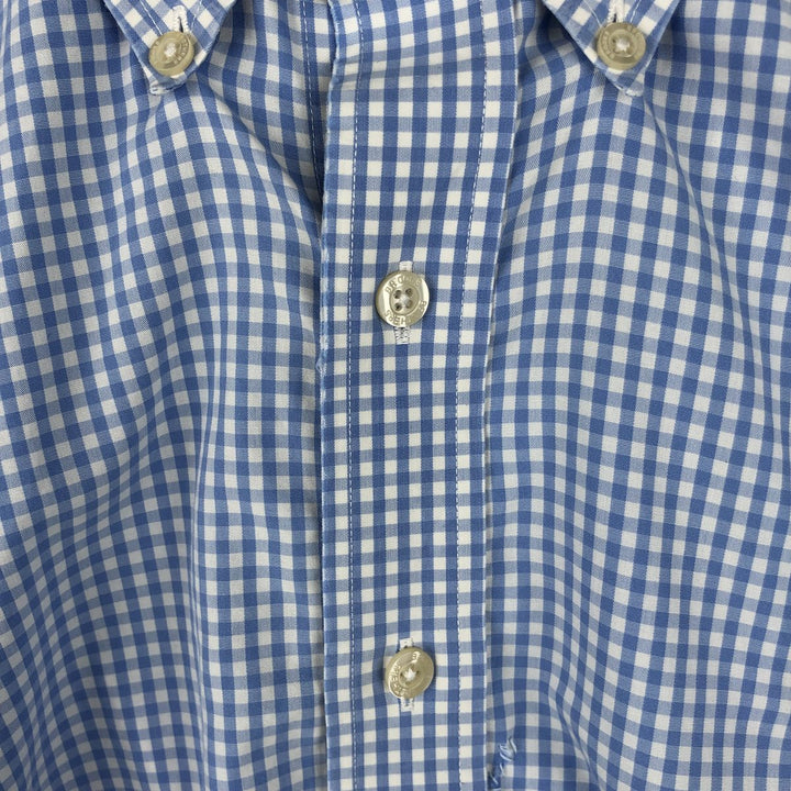 Brooks Brothers Est. 1818 Gingham Check Long Sleeve Button-Down Check Shirt, Men's Size Medium cotton white type Vintage Second Hand