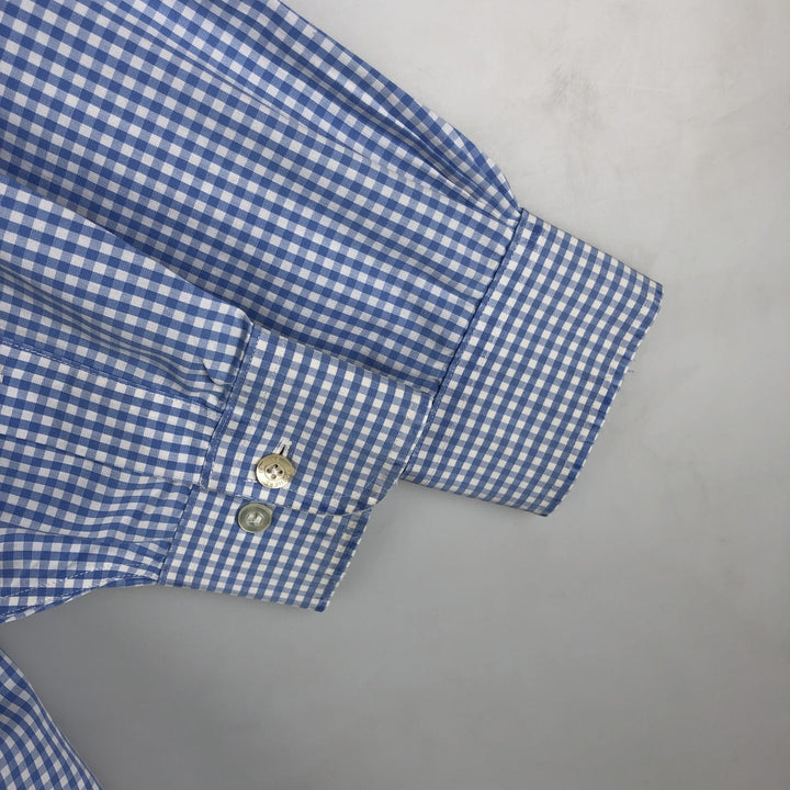 Brooks Brothers Est. 1818 Gingham Check Long Sleeve Button-Down Check Shirt, Men's Size Medium cotton white type Vintage Second Hand