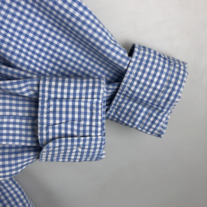 Brooks Brothers Est. 1818 Gingham Check Long Sleeve Button-Down Check Shirt, Men's Size Medium cotton white type Vintage Second Hand