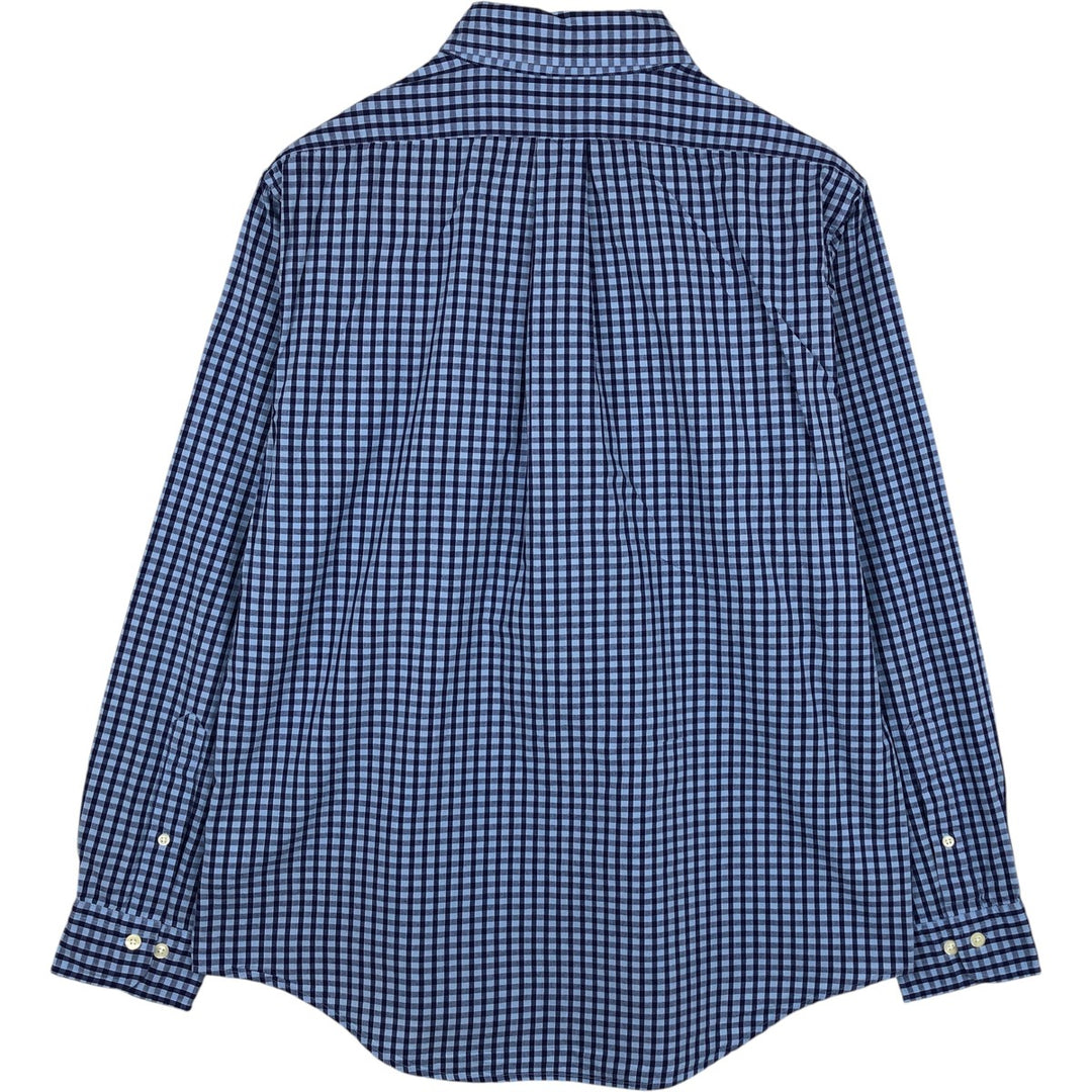 Brooks Brothers 346 Gingham Check Long Sleeve Button-Down Check Shirt, Men's Size L cotton blue type Vintage Second Hand