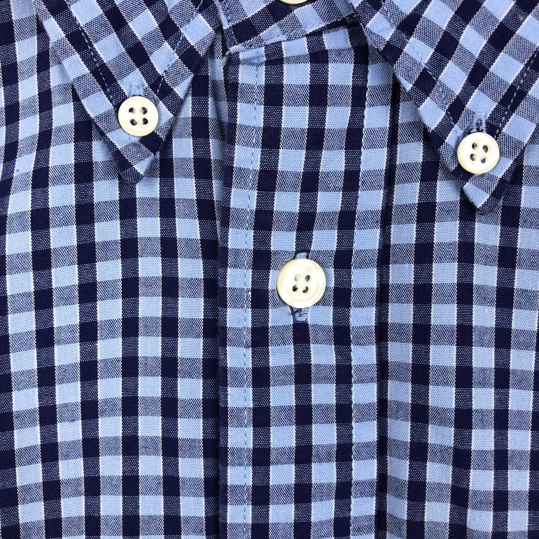 Brooks Brothers 346 Gingham Check Long Sleeve Button-Down Check Shirt, Men's Size L cotton blue type Vintage Second Hand