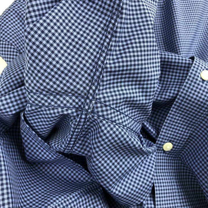 Brooks Brothers Est. 1818 Regent Fit Gingham Check Long Sleeve Cotton Check Shirt, Men's Size XL Supima Cotton blue type Vintage Second Hand