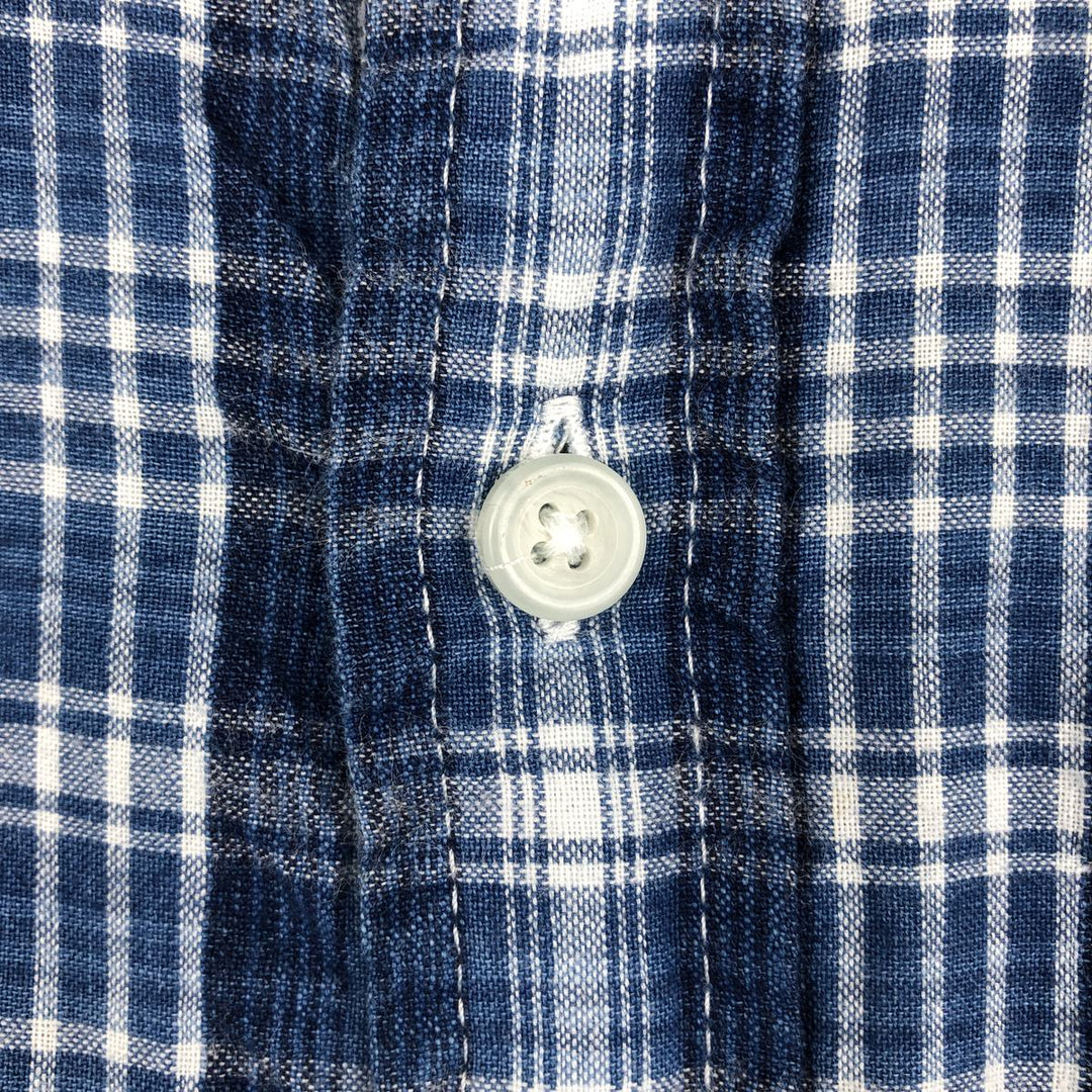 Brooks Brothers 1818 Regent Fit Long Sleeve Cotton Check Shirt, Men's Size L cotton blue type Vintage Second Hand