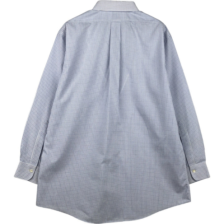 Brooks Brothers Est. 1818 Classic Long Sleeve Cotton Check Shirt, Men's Size L Supima Cotton white type Vintage Second Hand