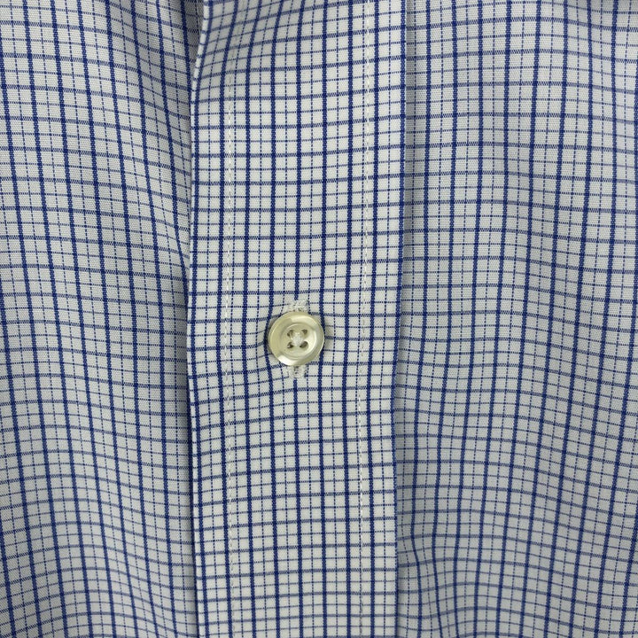 Brooks Brothers Est. 1818 Classic Long Sleeve Cotton Check Shirt, Men's Size L Supima Cotton white type Vintage Second Hand