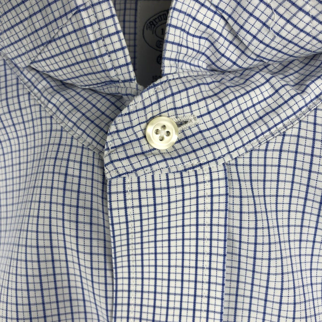 Brooks Brothers Est. 1818 Classic Long Sleeve Cotton Check Shirt, Men's Size L Supima Cotton white type Vintage Second Hand