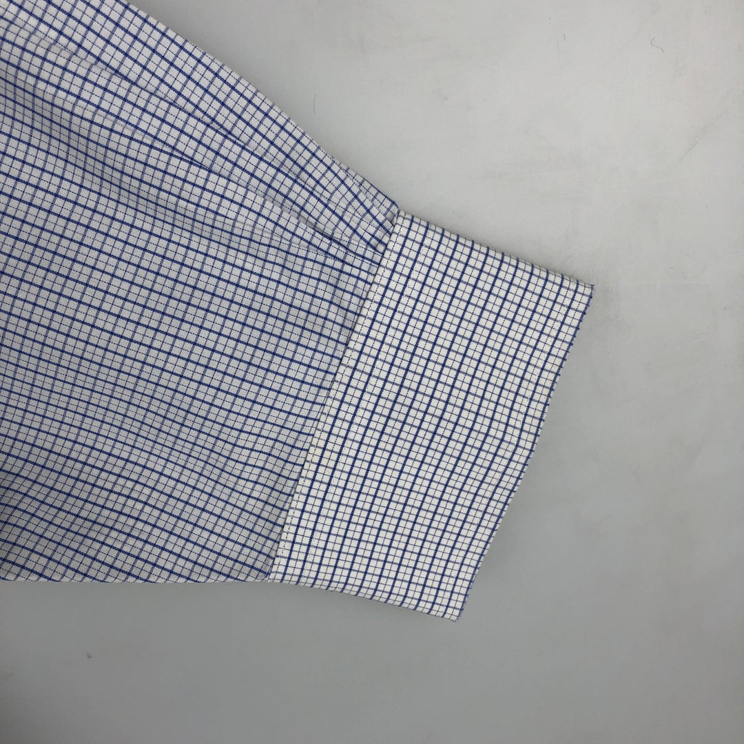 Brooks Brothers Est. 1818 Classic Long Sleeve Cotton Check Shirt, Men's Size L Supima Cotton white type Vintage Second Hand