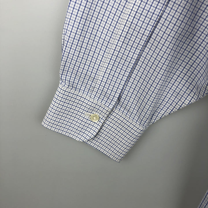 Brooks Brothers Est. 1818 Classic Long Sleeve Cotton Check Shirt, Men's Size L Supima Cotton white type Vintage Second Hand