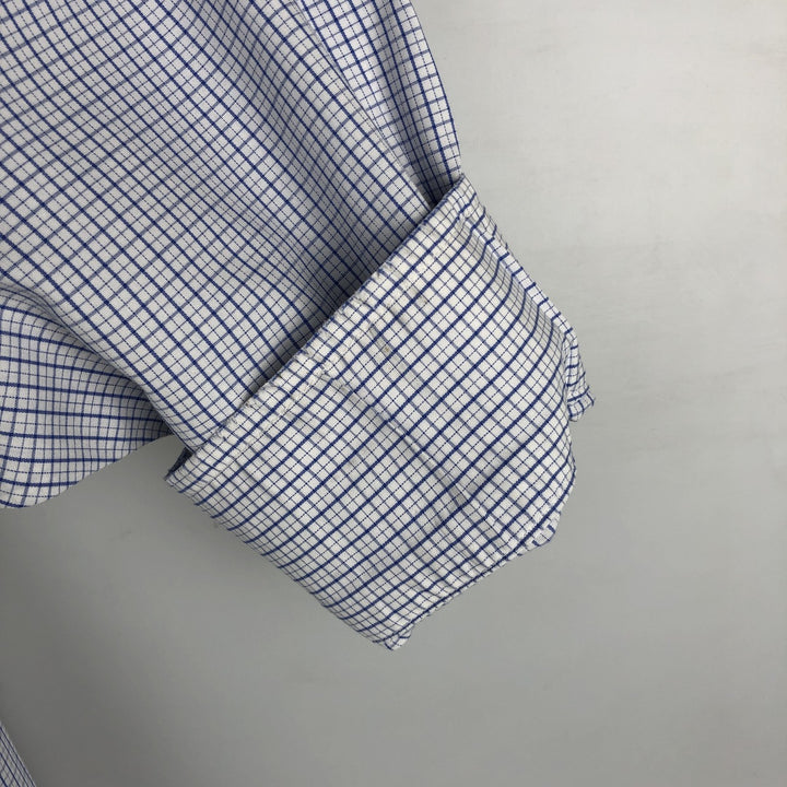 Brooks Brothers Est. 1818 Classic Long Sleeve Cotton Check Shirt, Men's Size L Supima Cotton white type Vintage Second Hand