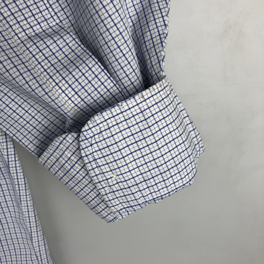 Brooks Brothers Est. 1818 Classic Long Sleeve Cotton Check Shirt, Men's Size L Supima Cotton white type Vintage Second Hand