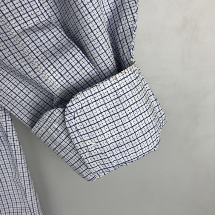 Brooks Brothers Est. 1818 Classic Long Sleeve Cotton Check Shirt, Men's Size L Supima Cotton white type Vintage Second Hand