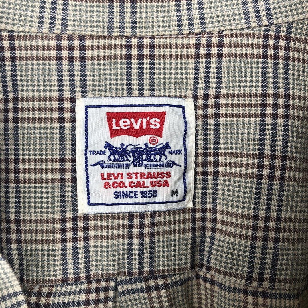 90'S - Vintage Levi's Gun Club Check Long Sleeve Button-Down Check Shirt, Men's Size Medium unclear brown type Vintage Second Hand