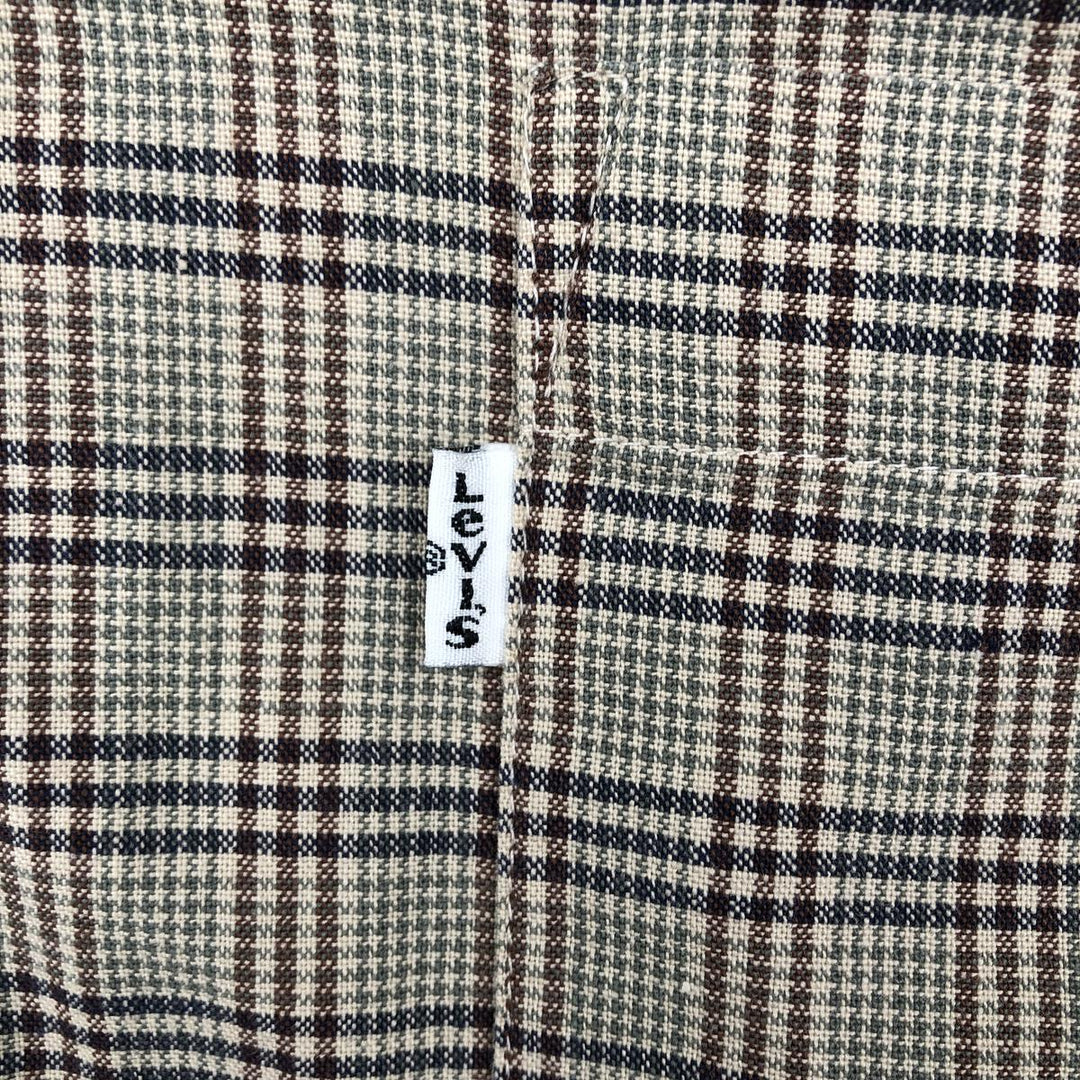 90'S - Vintage Levi's Gun Club Check Long Sleeve Button-Down Check Shirt, Men's Size Medium unclear brown type Vintage Second Hand