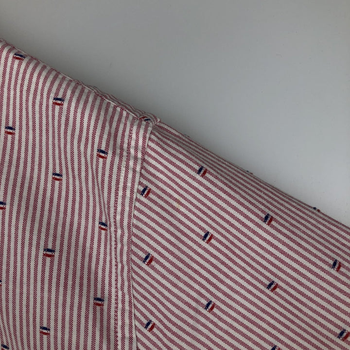 Brooks Brothers 1818 REGENT All-Over Print Long Sleeve Button-Down Striped Shirt, Men's Size L cotton pink type Vintage Second Hand