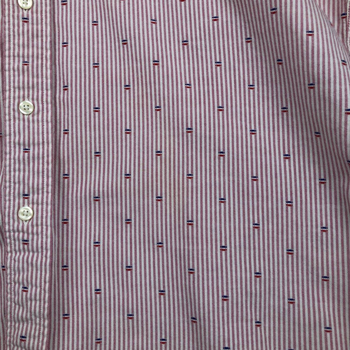 Brooks Brothers 1818 REGENT All-Over Print Long Sleeve Button-Down Striped Shirt, Men's Size L cotton pink type Vintage Second Hand