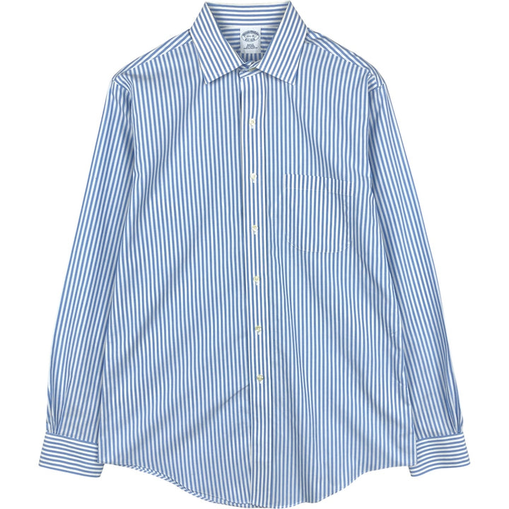 Brooks Brothers Est.1818 Long Sleeve Cotton Striped Shirt, Men's M Size cotton white type Vintage Second Hand