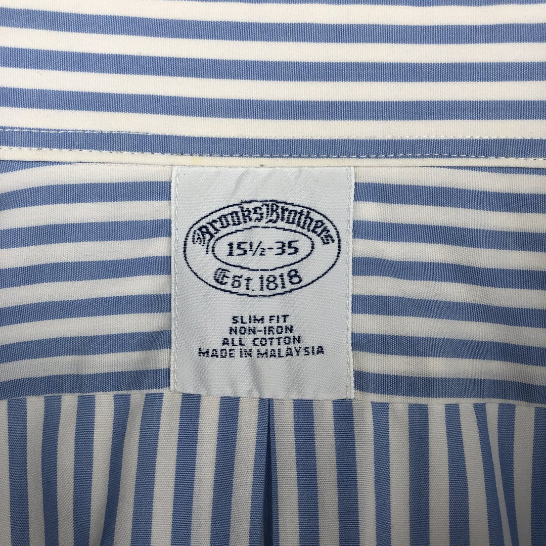 Brooks Brothers Est.1818 Long Sleeve Cotton Striped Shirt, Men's M Size cotton white type Vintage Second Hand