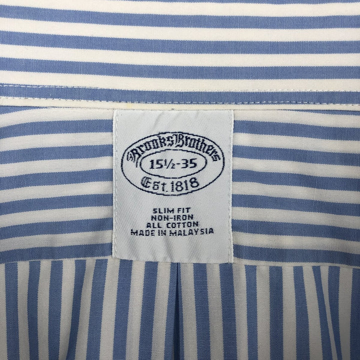 Brooks Brothers Est.1818 Long Sleeve Cotton Striped Shirt, Men's M Size cotton white type Vintage Second Hand