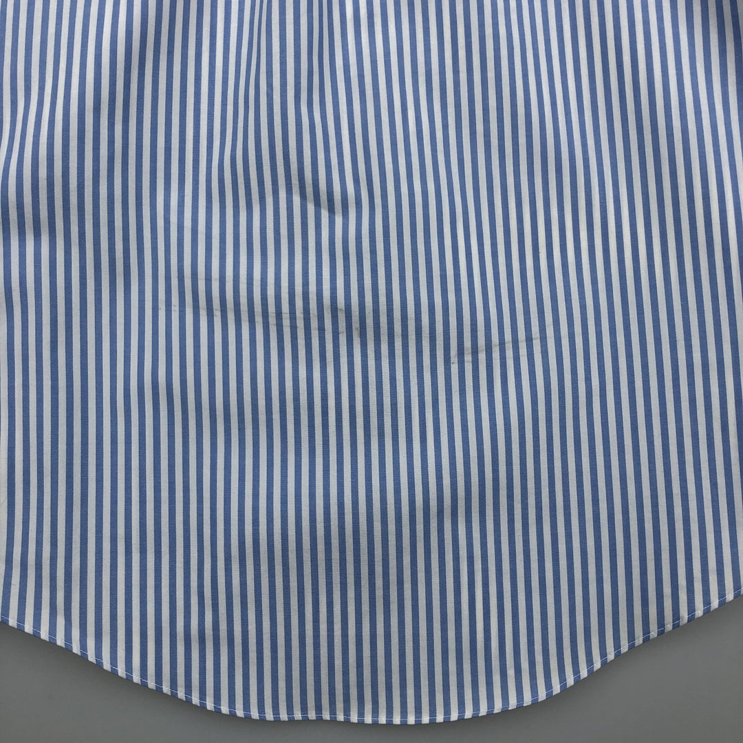 Brooks Brothers Est.1818 Long Sleeve Cotton Striped Shirt, Men's M Size cotton white type Vintage Second Hand