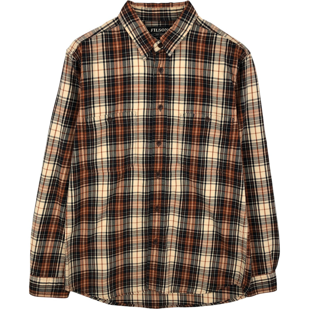 Filson Long Sleeve Cotton Check Shirt, Men's Size Small cotton black type Vintage Second Hand