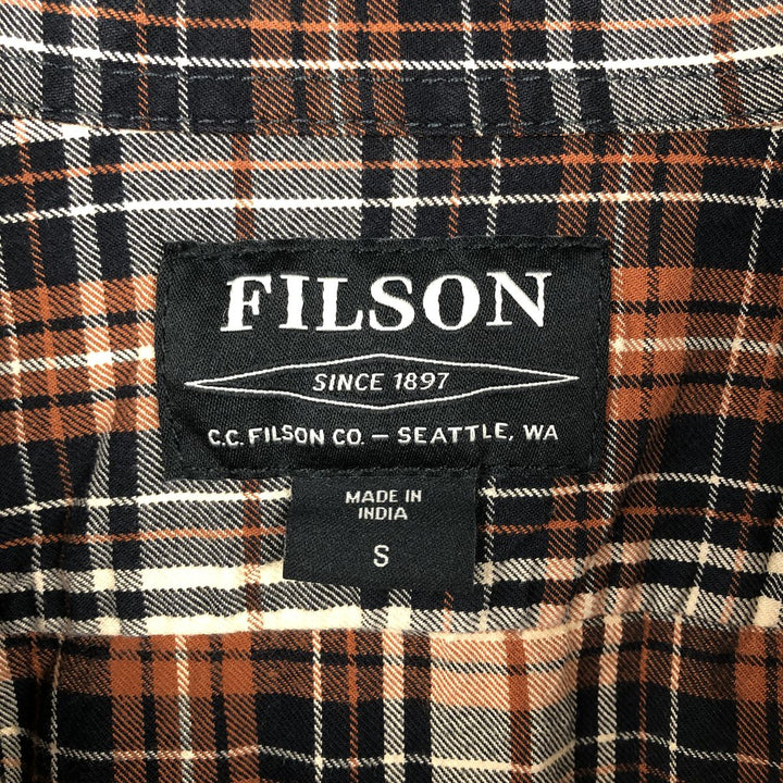 Filson Long Sleeve Cotton Check Shirt, Men's Size Small cotton black type Vintage Second Hand
