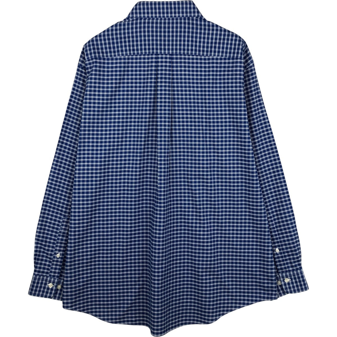 Brooks Brothers Est.1818 Long Sleeve Button-Down Check Shirt, Men's XL Supima Cotton blue type Vintage Second Hand