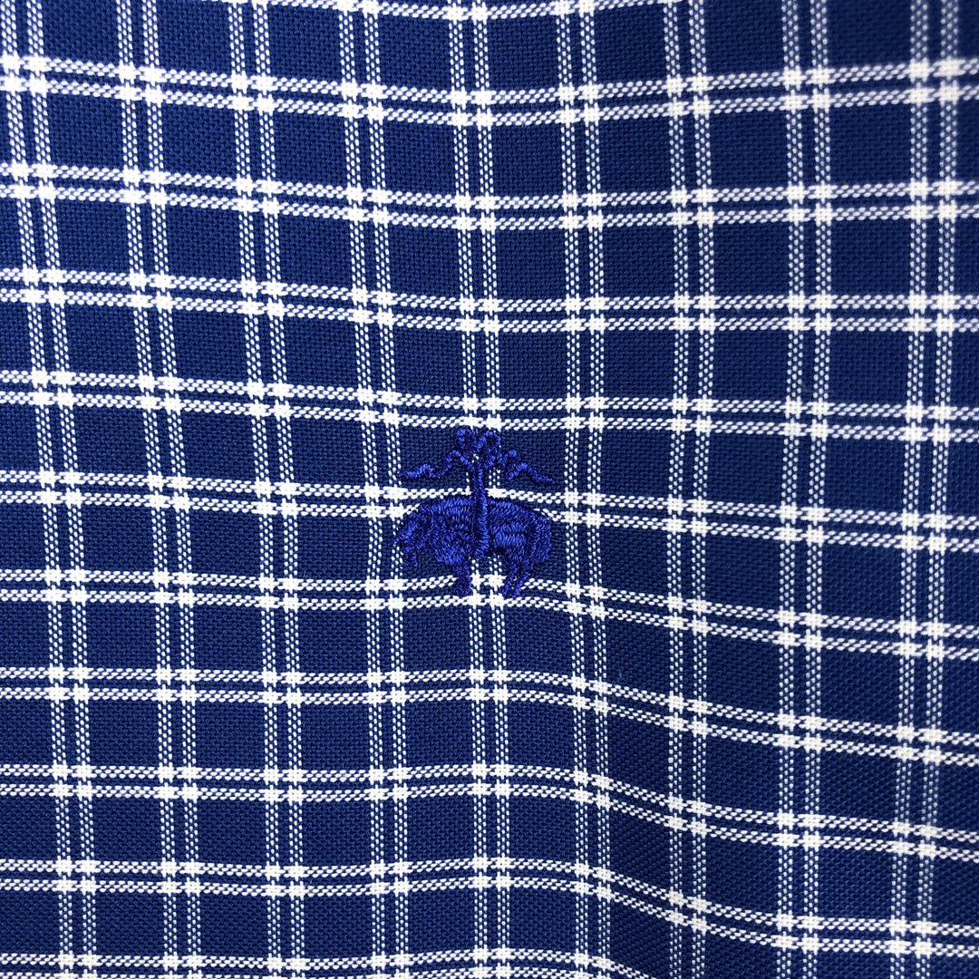 Brooks Brothers Est.1818 Long Sleeve Button-Down Check Shirt, Men's XL Supima Cotton blue type Vintage Second Hand