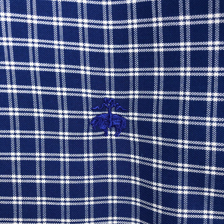 Brooks Brothers Est.1818 Long Sleeve Button-Down Check Shirt, Men's XL Supima Cotton blue type Vintage Second Hand