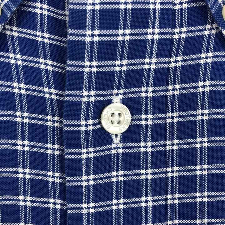 Brooks Brothers Est.1818 Long Sleeve Button-Down Check Shirt, Men's XL Supima Cotton blue type Vintage Second Hand