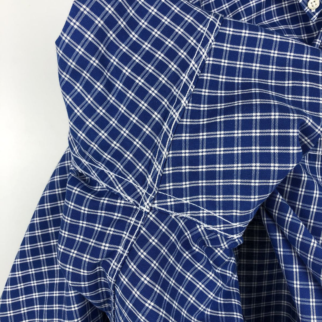 Brooks Brothers Est.1818 Long Sleeve Button-Down Check Shirt, Men's XL Supima Cotton blue type Vintage Second Hand