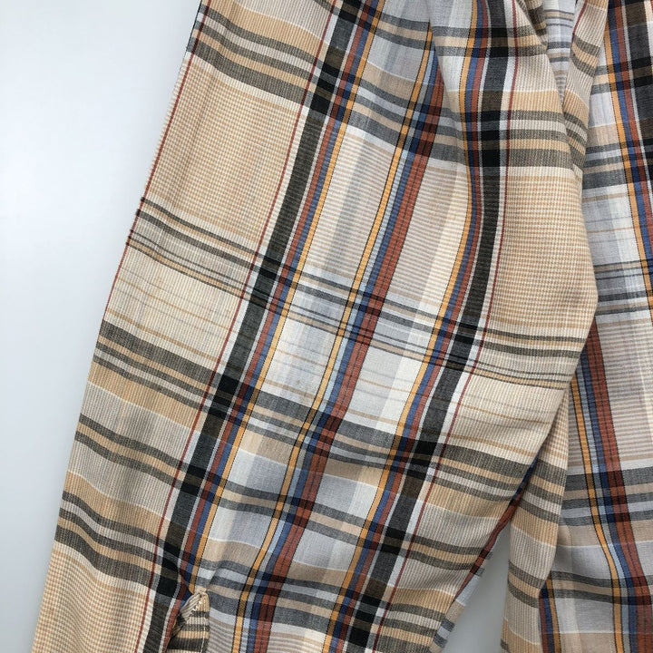 Vintage 1970'S Levi's Movin' On Check Pattern Long Sleeve Shirt, Men's Size XL unclear Beige type Vintage Second Hand