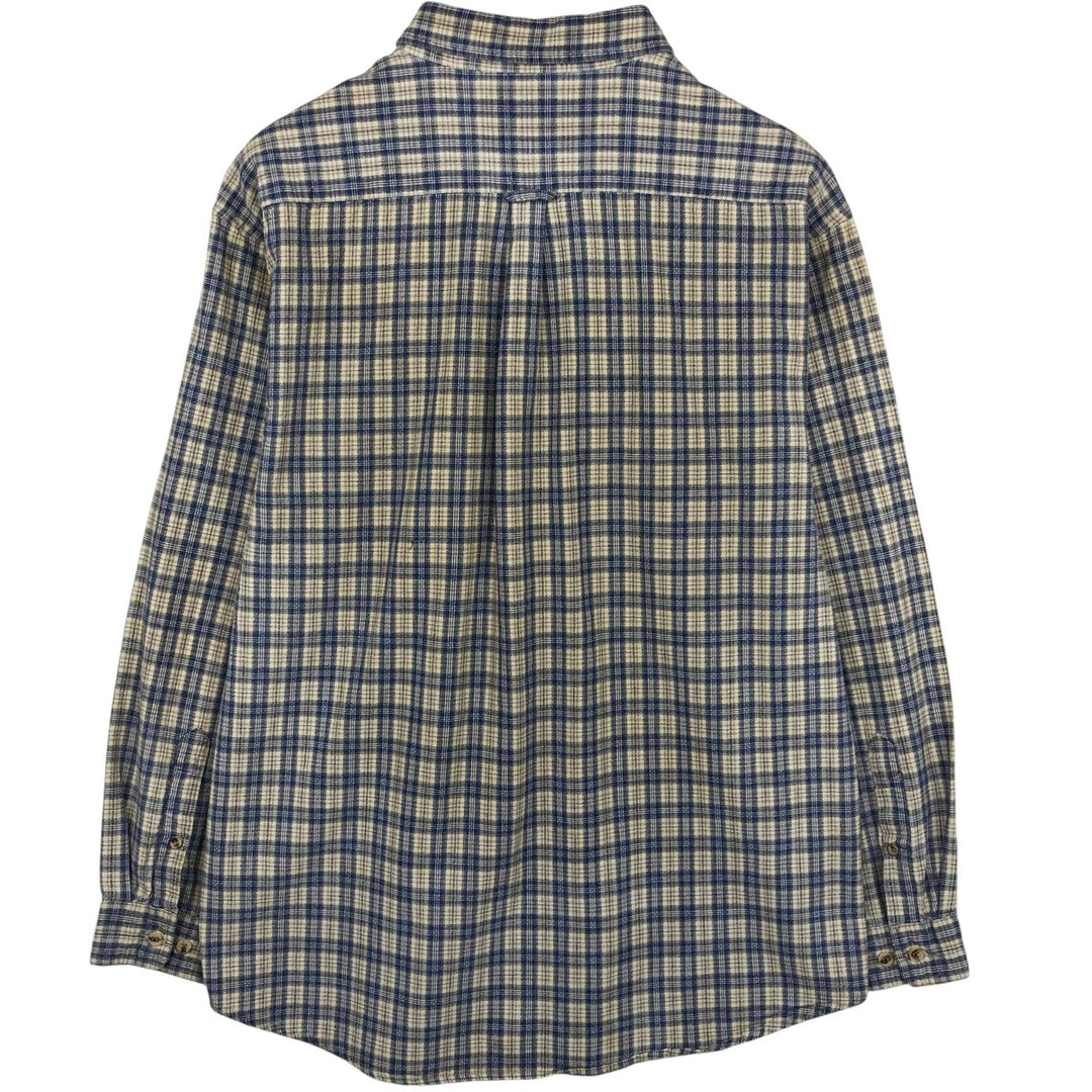Vintage 90'S Levi's Check Pattern Long Sleeve Button-Down Check Shirt, Men's Size L cotton Beige type Vintage Second Hand