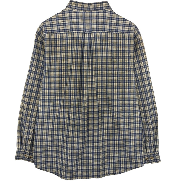 Vintage 90'S Levi's Check Pattern Long Sleeve Button-Down Check Shirt, Men's Size L cotton Beige type Vintage Second Hand