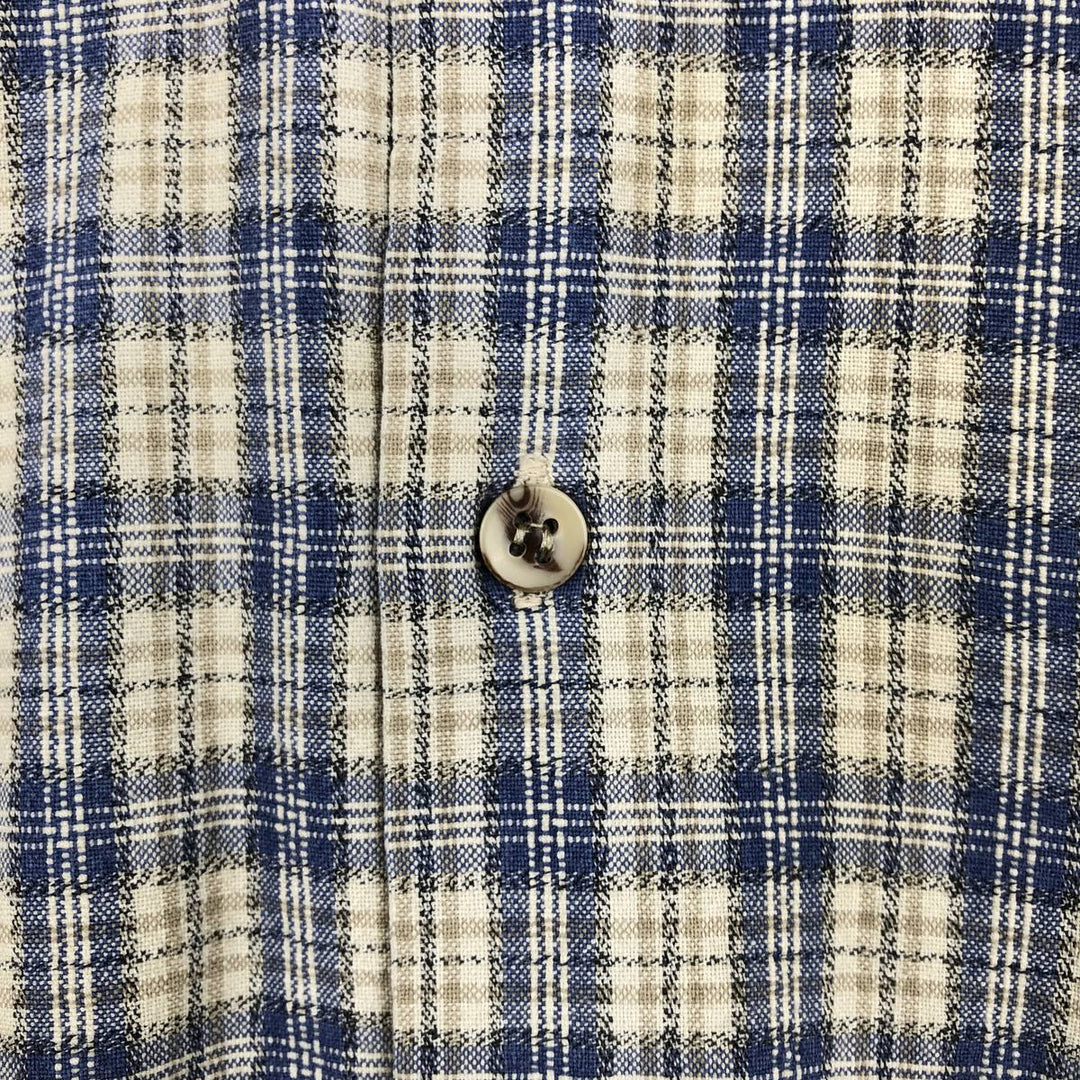 Vintage 90'S Levi's Check Pattern Long Sleeve Button-Down Check Shirt, Men's Size L cotton Beige type Vintage Second Hand
