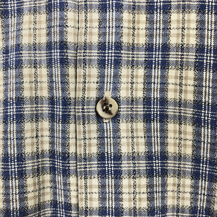 Vintage 90'S Levi's Check Pattern Long Sleeve Button-Down Check Shirt, Men's Size L cotton Beige type Vintage Second Hand