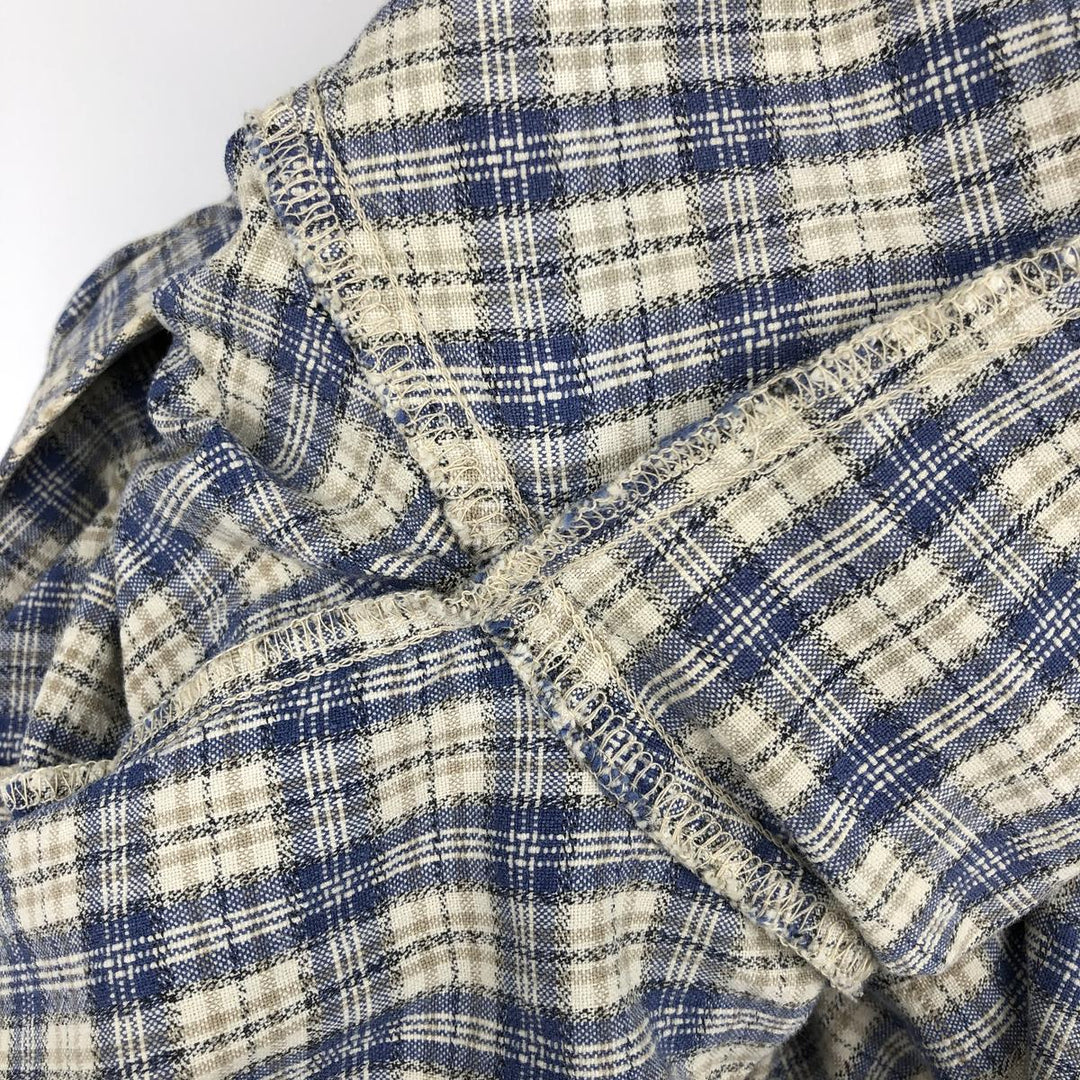 Vintage 90'S Levi's Check Pattern Long Sleeve Button-Down Check Shirt, Men's Size L cotton Beige type Vintage Second Hand